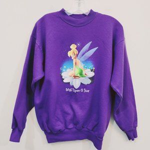 Vintage Disney Tinkerbell wish upon a star sparkly sweatshirt men's size medium